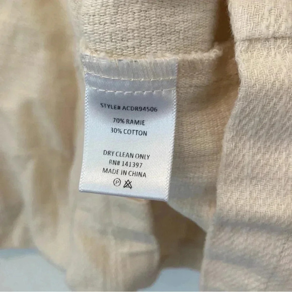 Astr Aracelli Off The Shoulder Linen Mini Dress Size L Cream Color Front Buttons - Picture 7 of 13